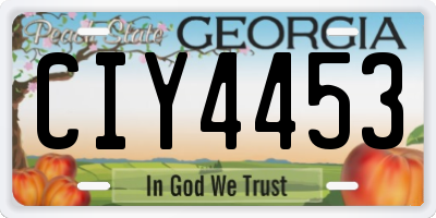 GA license plate CIY4453