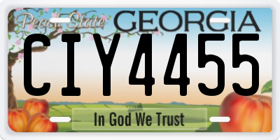 GA license plate CIY4455