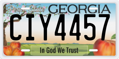 GA license plate CIY4457