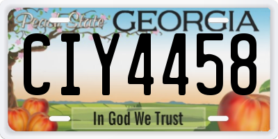 GA license plate CIY4458