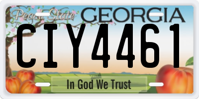 GA license plate CIY4461