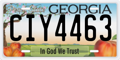 GA license plate CIY4463