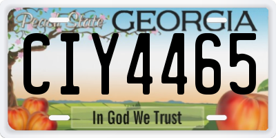 GA license plate CIY4465