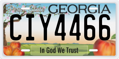 GA license plate CIY4466