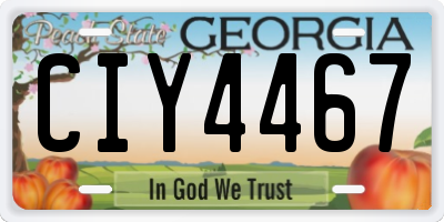 GA license plate CIY4467