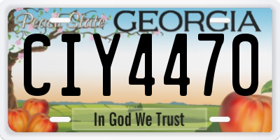GA license plate CIY4470