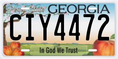 GA license plate CIY4472
