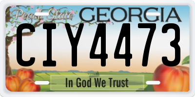 GA license plate CIY4473