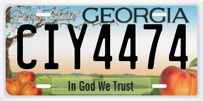 GA license plate CIY4474