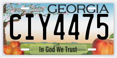 GA license plate CIY4475