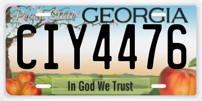 GA license plate CIY4476