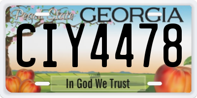 GA license plate CIY4478