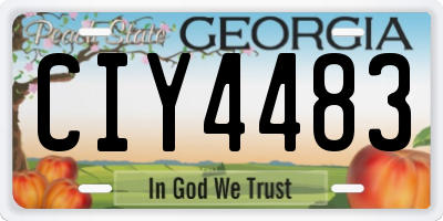 GA license plate CIY4483