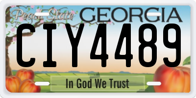 GA license plate CIY4489