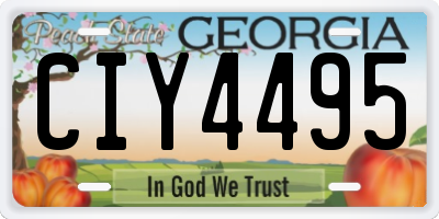 GA license plate CIY4495