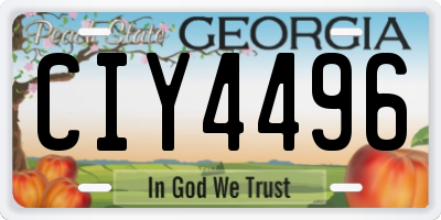 GA license plate CIY4496