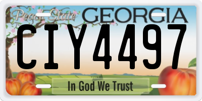 GA license plate CIY4497