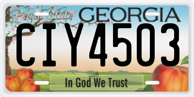 GA license plate CIY4503