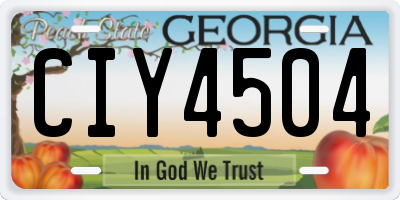 GA license plate CIY4504
