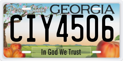 GA license plate CIY4506