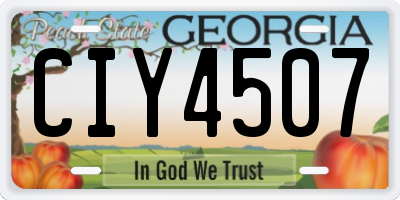 GA license plate CIY4507