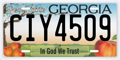 GA license plate CIY4509