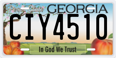 GA license plate CIY4510