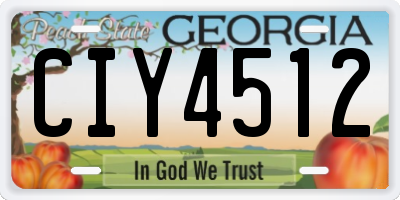 GA license plate CIY4512