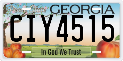GA license plate CIY4515