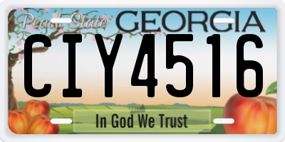 GA license plate CIY4516
