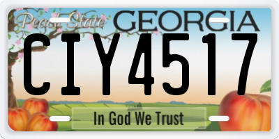 GA license plate CIY4517