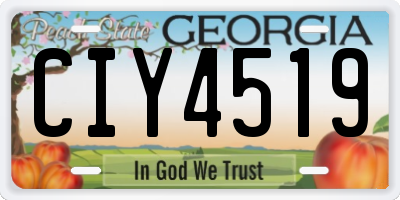 GA license plate CIY4519