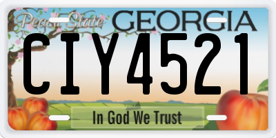 GA license plate CIY4521