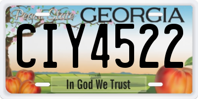 GA license plate CIY4522