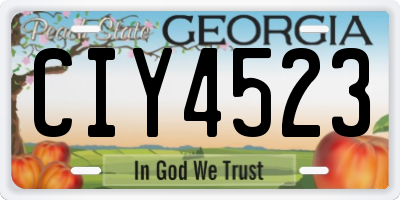 GA license plate CIY4523