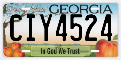 GA license plate CIY4524
