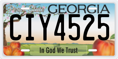 GA license plate CIY4525