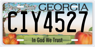 GA license plate CIY4527