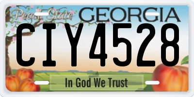 GA license plate CIY4528
