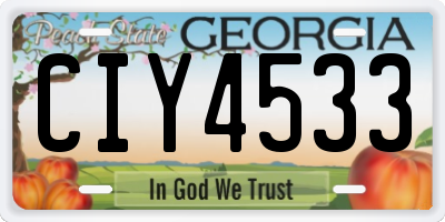 GA license plate CIY4533