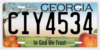 GA license plate CIY4534