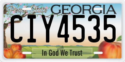 GA license plate CIY4535