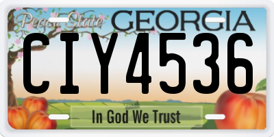 GA license plate CIY4536