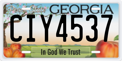 GA license plate CIY4537