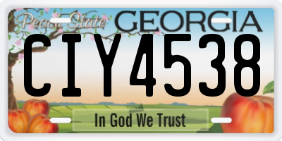 GA license plate CIY4538