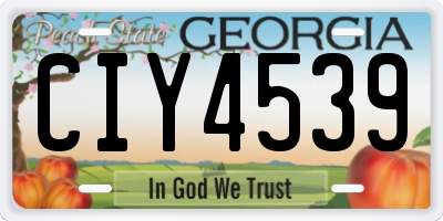 GA license plate CIY4539
