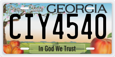 GA license plate CIY4540