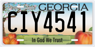GA license plate CIY4541