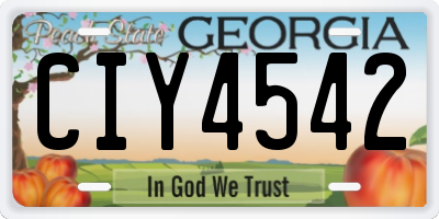 GA license plate CIY4542