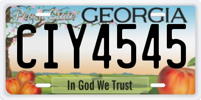 GA license plate CIY4545